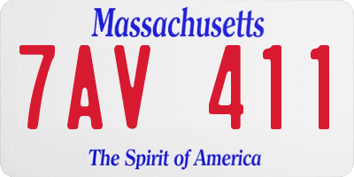 MA license plate 7AV411