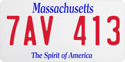 MA license plate 7AV413