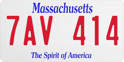 MA license plate 7AV414