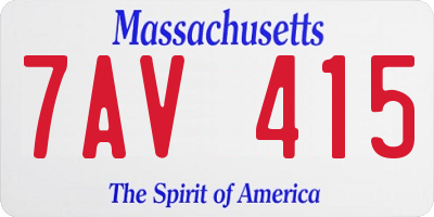 MA license plate 7AV415