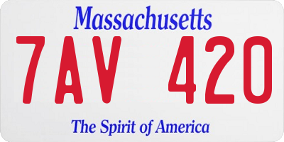 MA license plate 7AV420