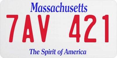 MA license plate 7AV421