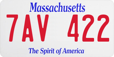 MA license plate 7AV422