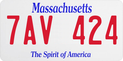 MA license plate 7AV424