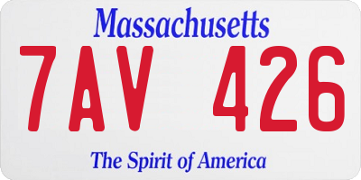 MA license plate 7AV426
