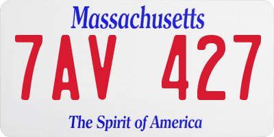 MA license plate 7AV427