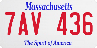 MA license plate 7AV436