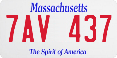 MA license plate 7AV437