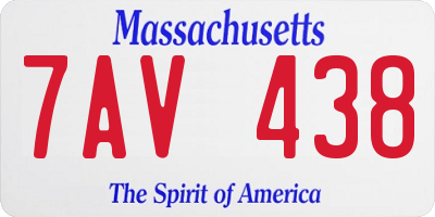 MA license plate 7AV438