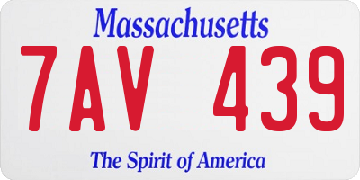 MA license plate 7AV439