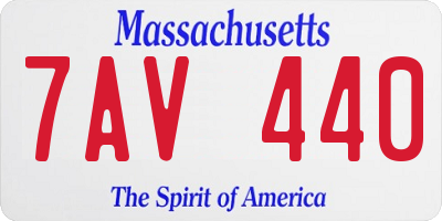 MA license plate 7AV440