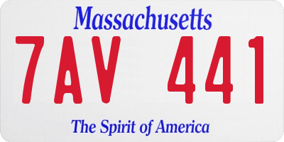 MA license plate 7AV441