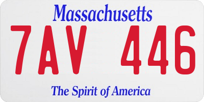 MA license plate 7AV446