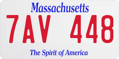 MA license plate 7AV448