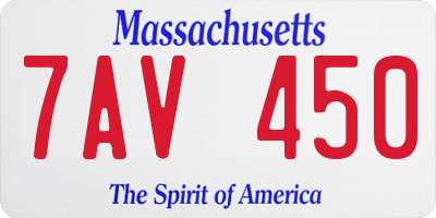 MA license plate 7AV450