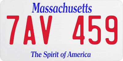 MA license plate 7AV459