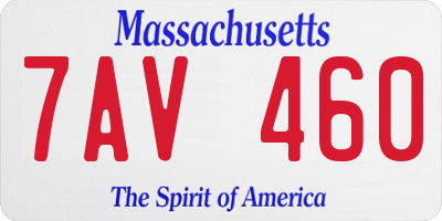 MA license plate 7AV460