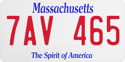 MA license plate 7AV465
