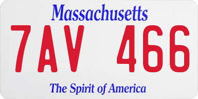 MA license plate 7AV466