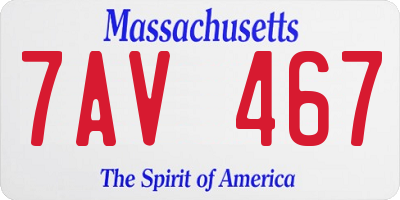 MA license plate 7AV467