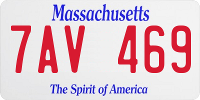 MA license plate 7AV469