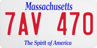MA license plate 7AV470