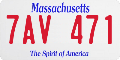 MA license plate 7AV471