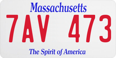 MA license plate 7AV473