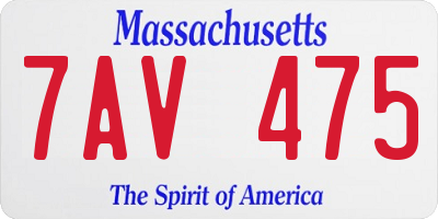 MA license plate 7AV475