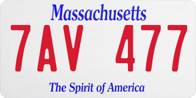 MA license plate 7AV477