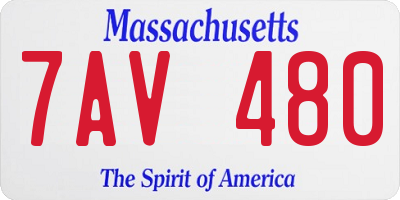 MA license plate 7AV480