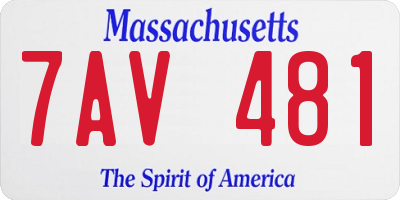 MA license plate 7AV481