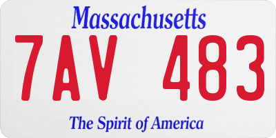 MA license plate 7AV483