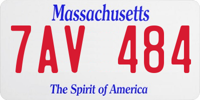 MA license plate 7AV484