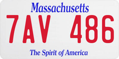 MA license plate 7AV486