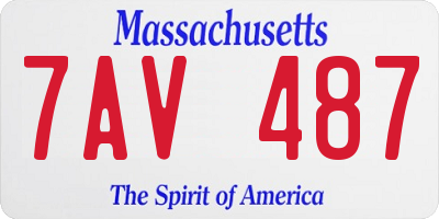 MA license plate 7AV487