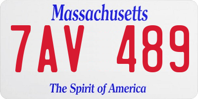 MA license plate 7AV489