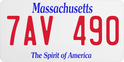 MA license plate 7AV490