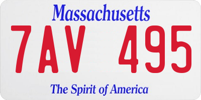 MA license plate 7AV495