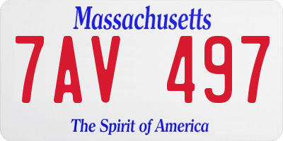 MA license plate 7AV497