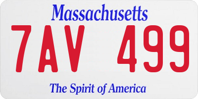 MA license plate 7AV499