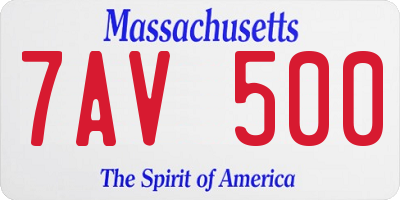 MA license plate 7AV500