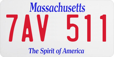 MA license plate 7AV511