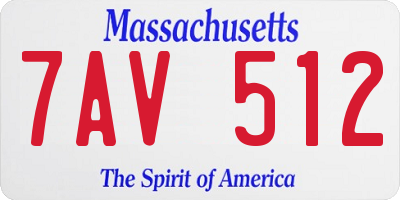 MA license plate 7AV512