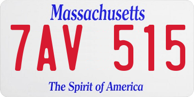 MA license plate 7AV515