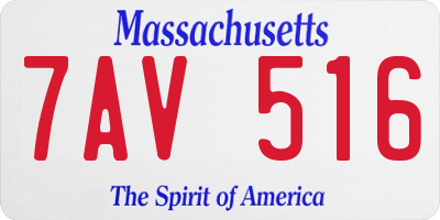 MA license plate 7AV516