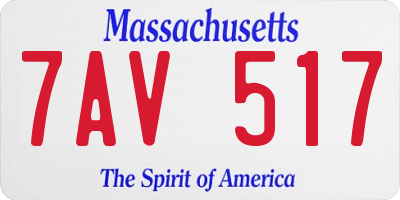 MA license plate 7AV517