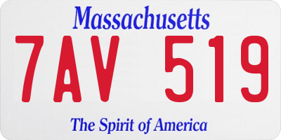 MA license plate 7AV519