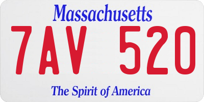 MA license plate 7AV520