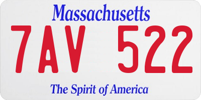 MA license plate 7AV522